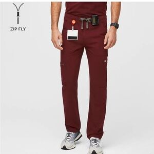 Men's Figs Burgundy Cairo Cargo Pants length S sz Medium